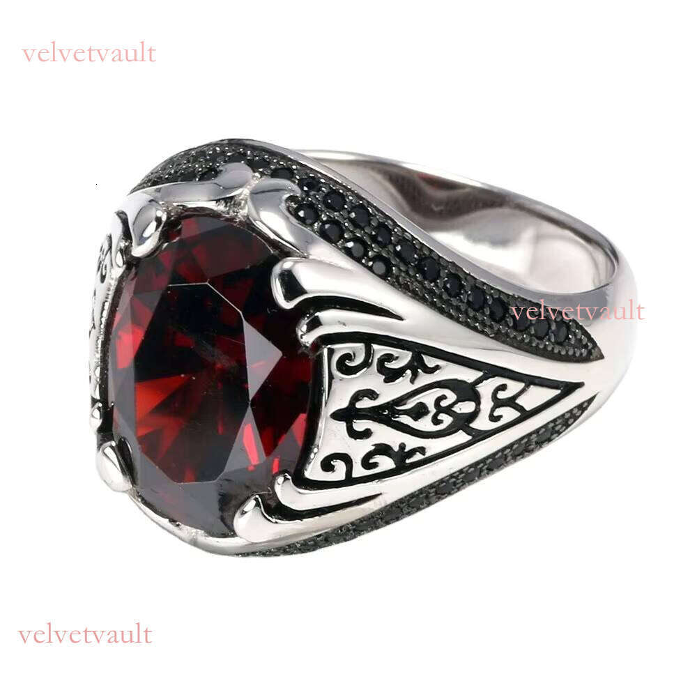 Sterling Jewelry Turkish Rings Sier Men Crystal Zircon Ring