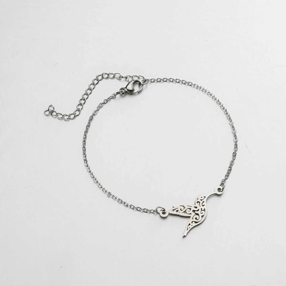 Jisensp Stainless Steel Origami Hummingbird Birds Bracelets Bangles Fashion Bird Animal Pendant Bracelet womens bracelet W250526
