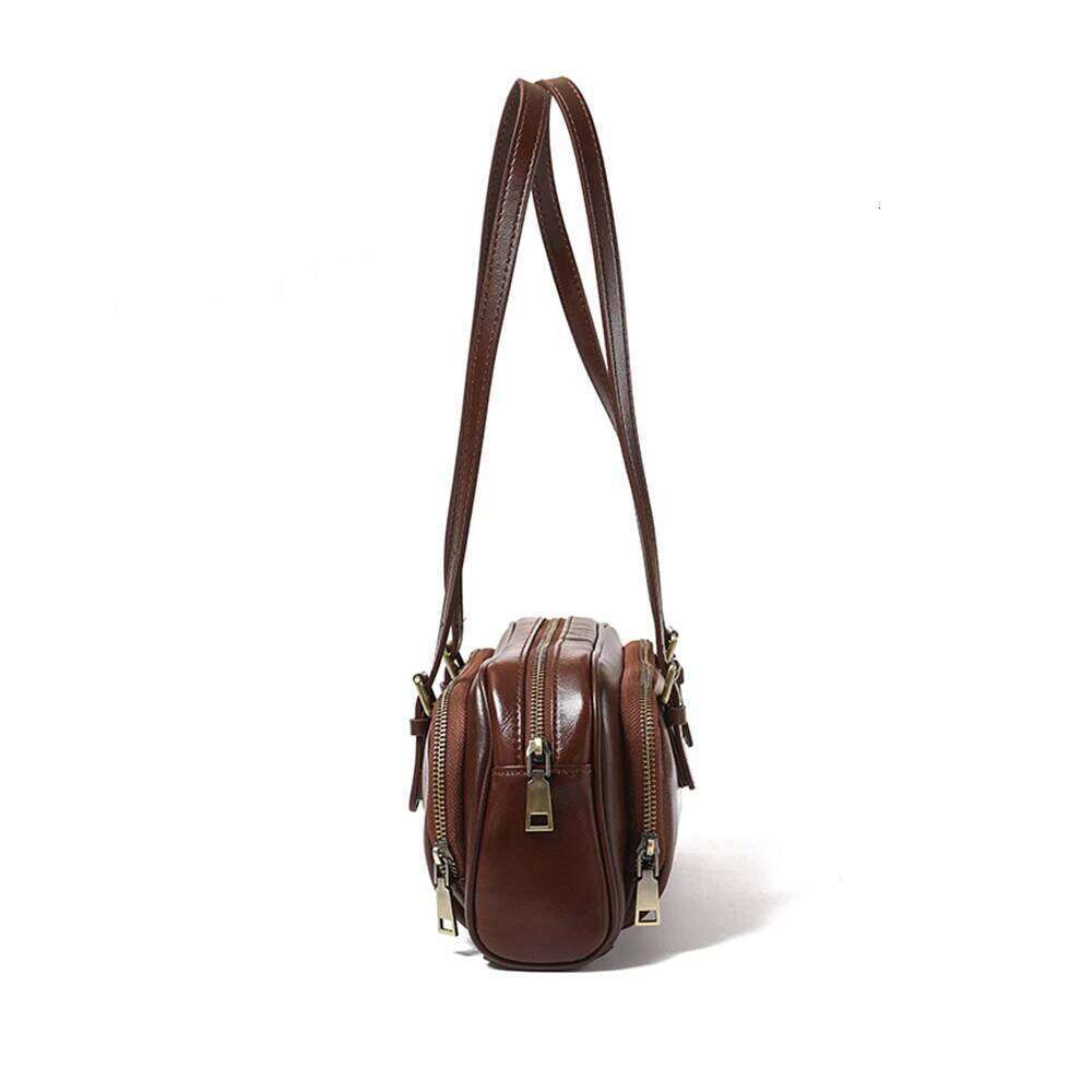 Single shoulder armpit retro baguette women new Korean Fashion Leather Underarm bowling bag Solid Color Lady Handbags