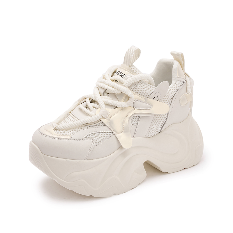 Designer Thick-Soled Dad Shoes for Women New Spring 2025 Sponge Shoes Breathable and Versatile Casual Shoes Small Height Inward-Increasing Women'