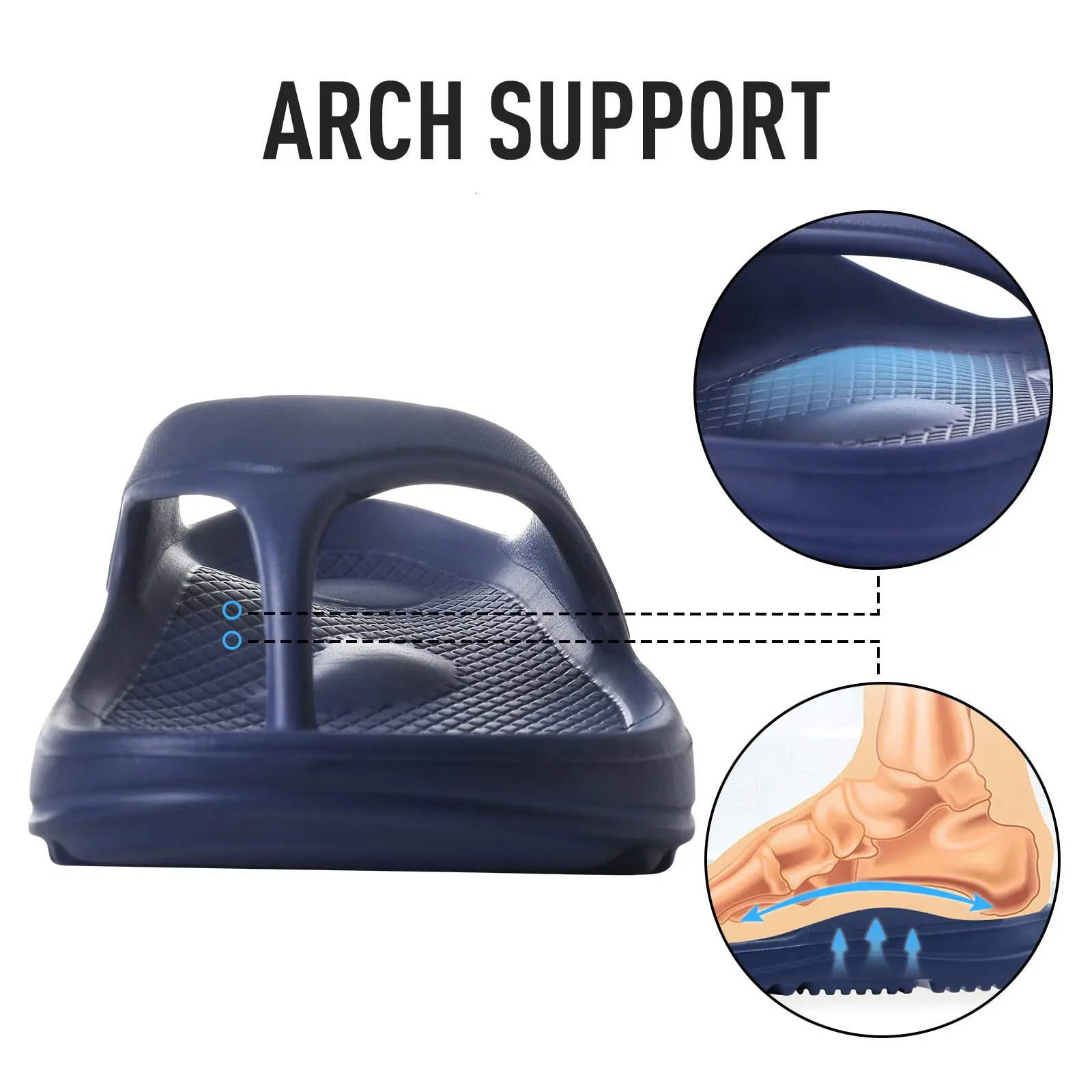 Shevalues Mens Orthopedic Sandals Fashion Couples Beach Flip Flop Summer Outdoor Soft Sandals With Arch Support Bathroom Slides 250526