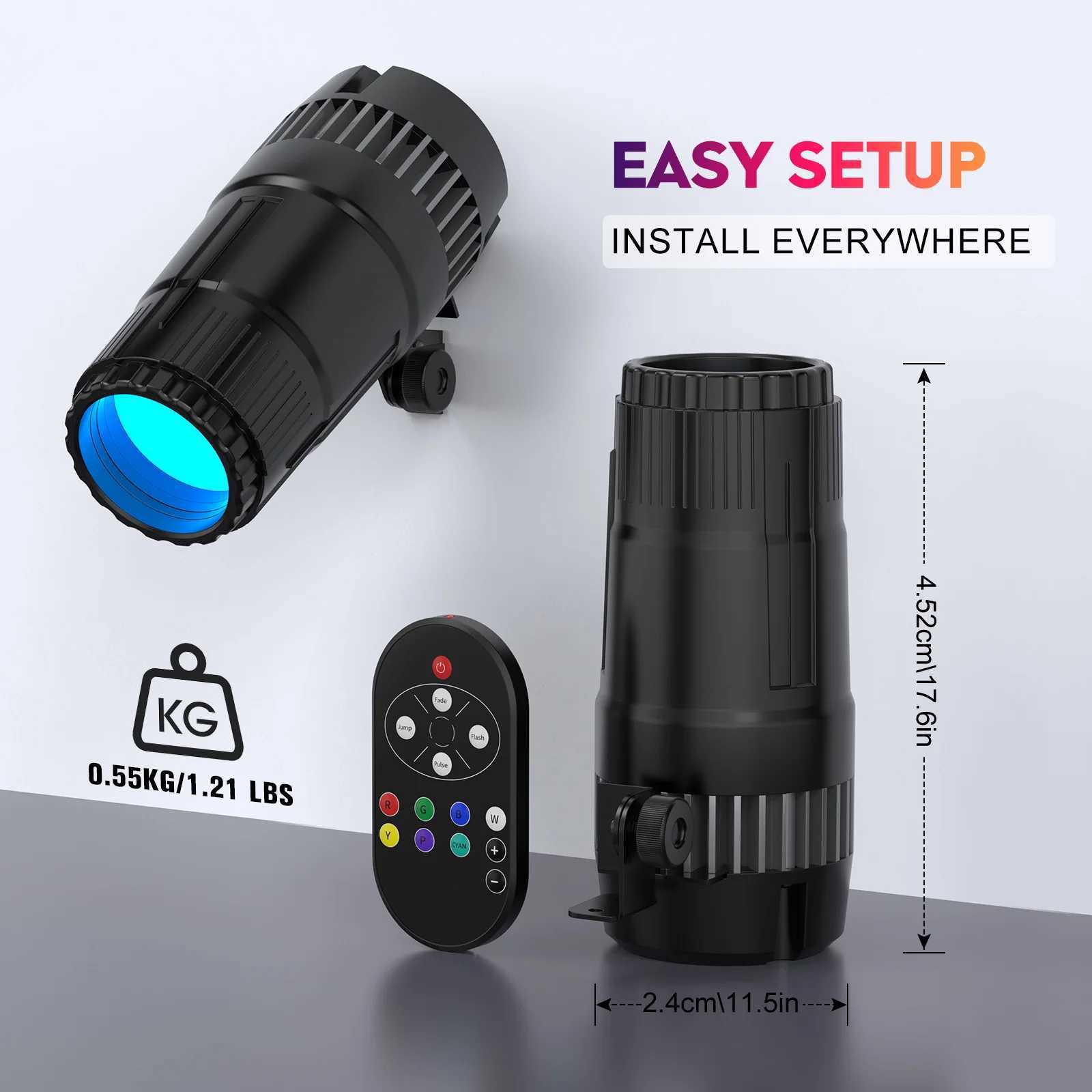 UKing 4Pcs 20W Pinspot Lights With Remote Control RGBW LED Beam Spotlight Dimmable DJ Disco Stage Lights For Wedding Party Club XJ250527