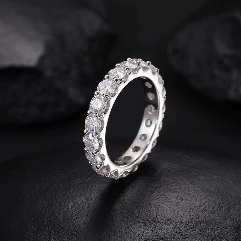 Top Icy Jewelry 4.0mm 5.5g Moissanite Diamond Ring S925 Silver Moissanite Engagement Ring for Women