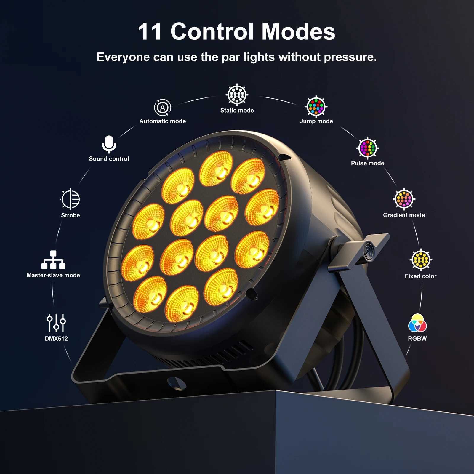 4PCS 14LED RGBW Stage Par Lights 180W DJ Disco Party Lights Sound Activated Stage Effect Lighting Projector for Concert TheaterXJ250527