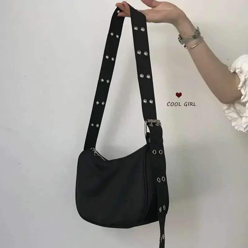 Women Armpit New Nylon Bucket Fashion Solid Zipper SOFT Shoulder Purses and Handbags Designer Black Tote Bag
