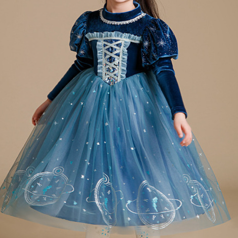 DISNEY designer kids clothes infant designer clothes Frozen Elsa Princess Dress Princess designer dress performance costume comfortable and soft.