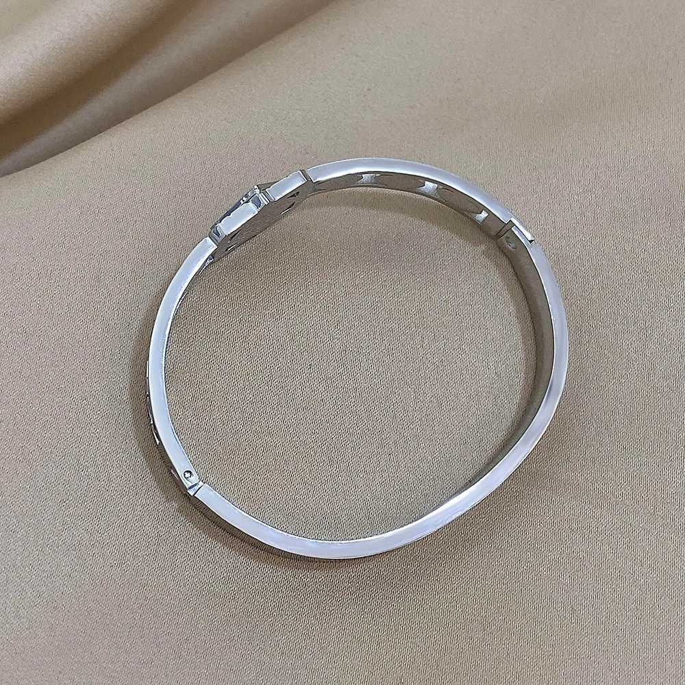 Greatera Turkish Evil Eye Stainless Steel Bangles Bracelets for Women Silver Color Rhinestone Cuff Bracelet Waterproof Jewelry W250526