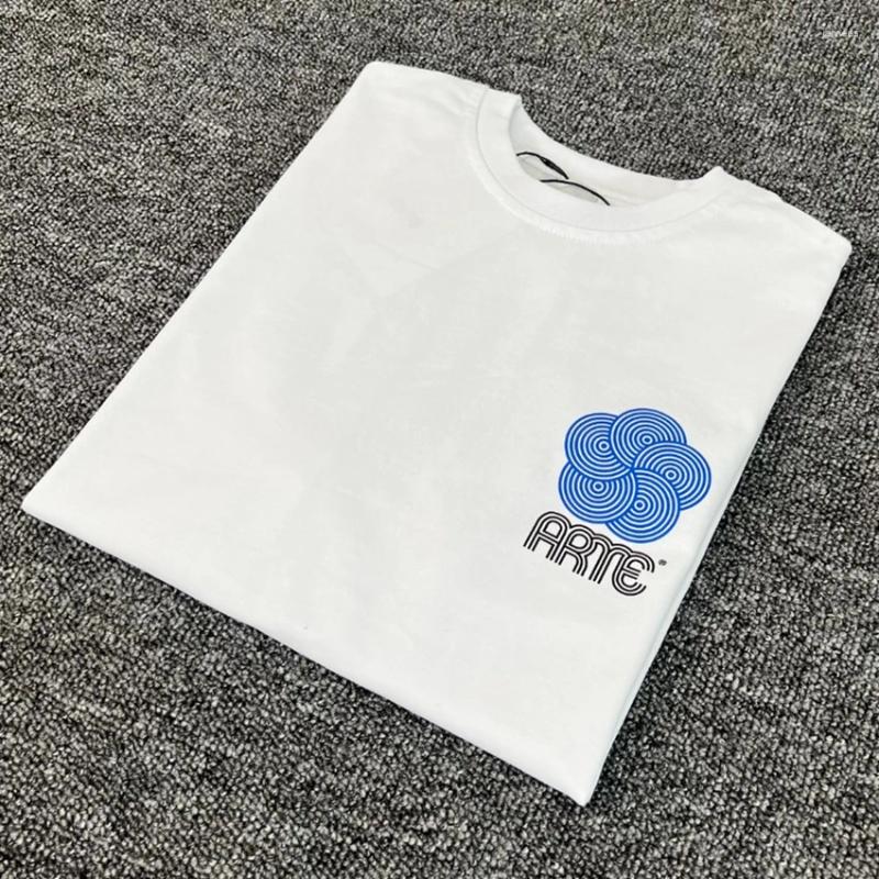 Men's T Shirts White Arte Circle Flowers Shirt Men Women High Quality Short Sleeve T-shirt Top Tees