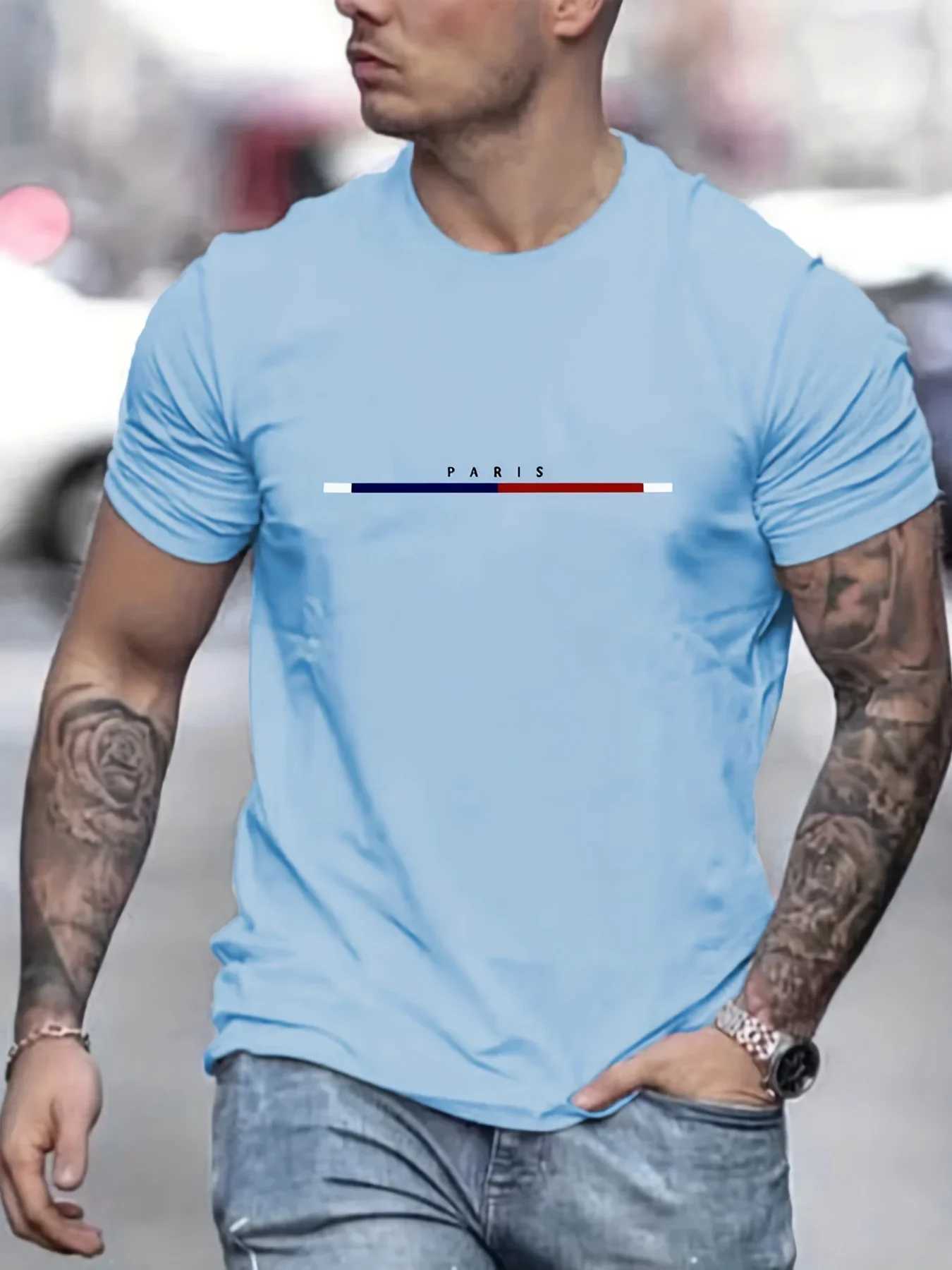 Paris Shirts Mens T-Shirts 3D Print Mens Clothes Short Sleeve Mens T Shirt Crew Neck Oversized T Shirt Fashion Mens Clothing Z250527