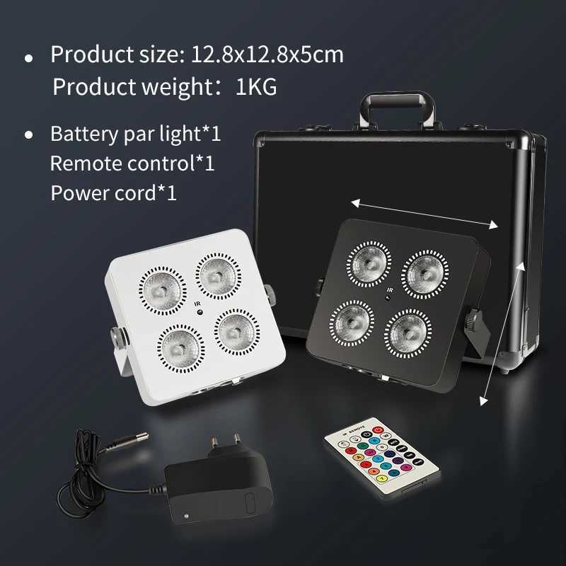 4x18W LED RGBWA UV 6IN1 Color Battery Wireless DMX LED Par Light Mini Battery Party Light 2.4G WirelessXJ250527