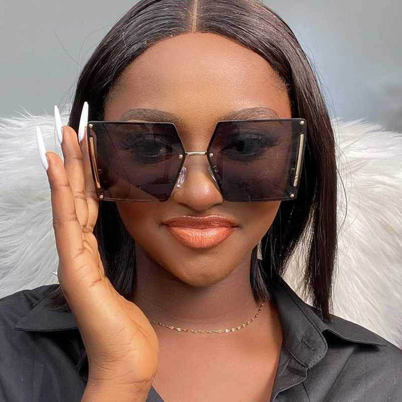 New Fashion Rimless Square Sunglasses Women Brand Vintage Luxury Diamond Sun Glasses Female Colorful Shades UV400 Protection Z250527