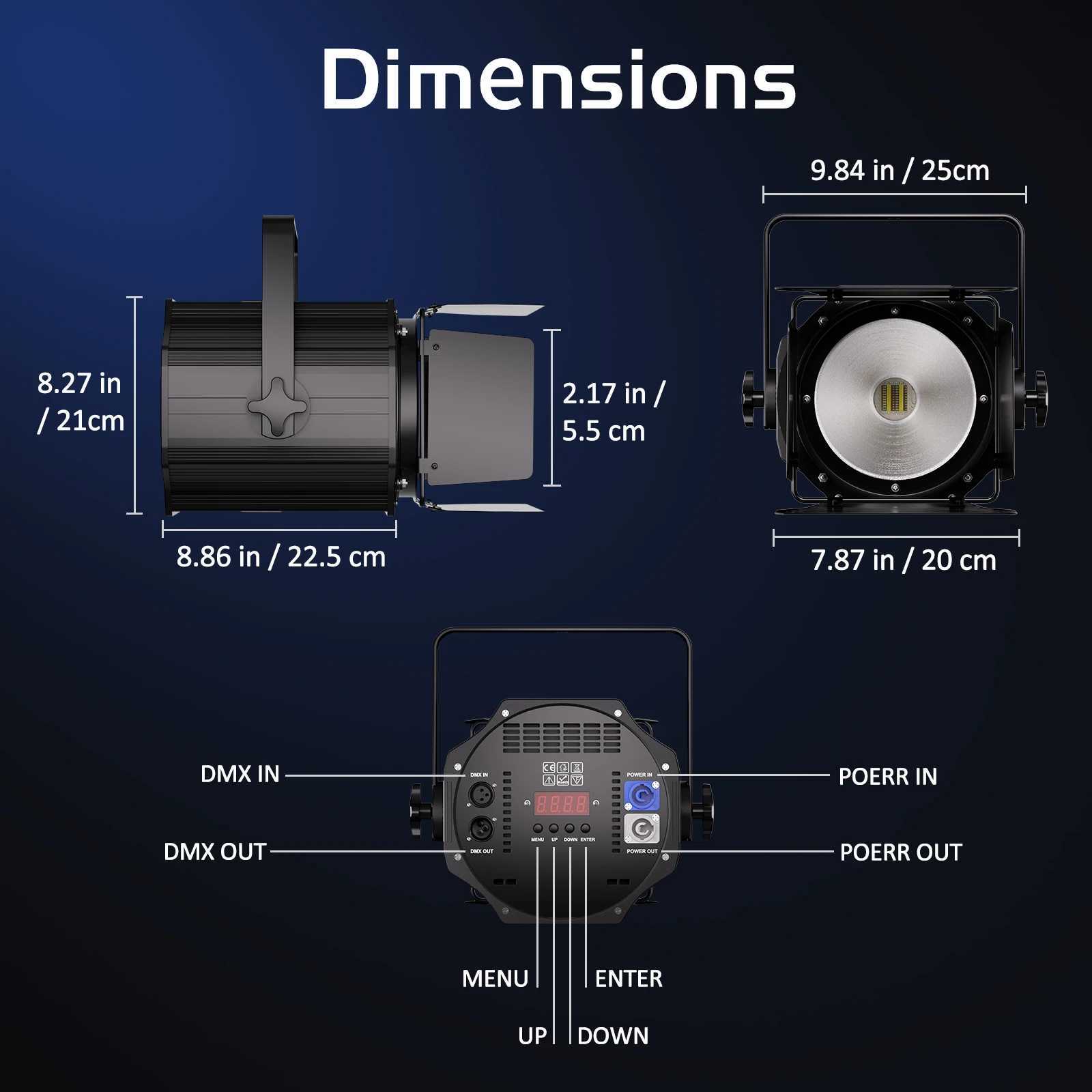 4PCS 200W COB Par Lights 6-in-1 RGBWA+UV Linear Spotlights with Barn Doors Warm Cold White Stage Light for Concert Theater XJ250527