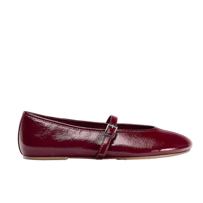 Mary Jane Shoes for Women with One Strap 2025 Spring New French Style Round Toe Shallow Mouth Versatile Ballet Flats