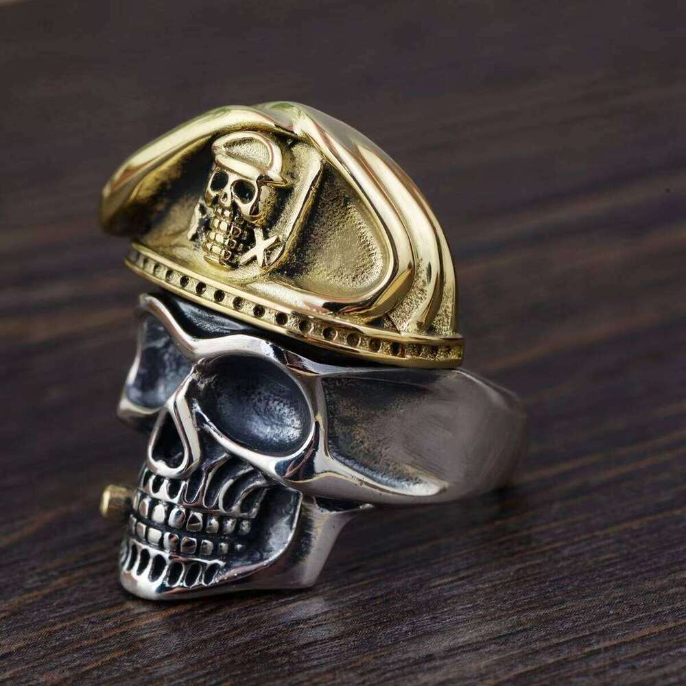 Authentic Sterling Sier Gothic Skeleton Skull Men Punk Ring