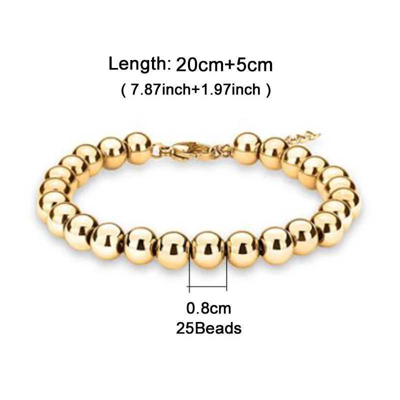 MisenBaBa Stainless Steel Ball Beads Cuff Bracelet for Women Gold Silver Color Beaded Bracelets Charms Metal Statement Jewelry W250526