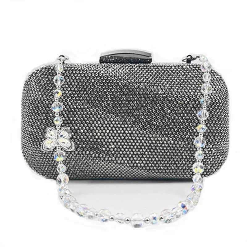 Luxury Ladies Clutch Evening Bag Gold and Silver Multi Color Diamond Wallet Latest Wedding Party Christmas Gift Evening Bag W250527