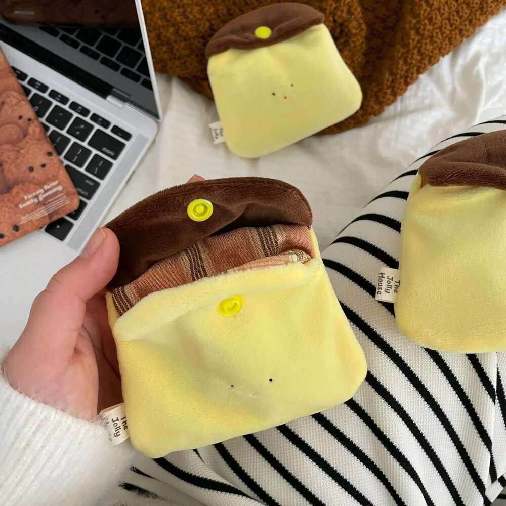 1PCS Creative Caramel Pudding Coin Purse Earphone Plush Cartoon Storage Bag Mini Wallet Girl Gifts