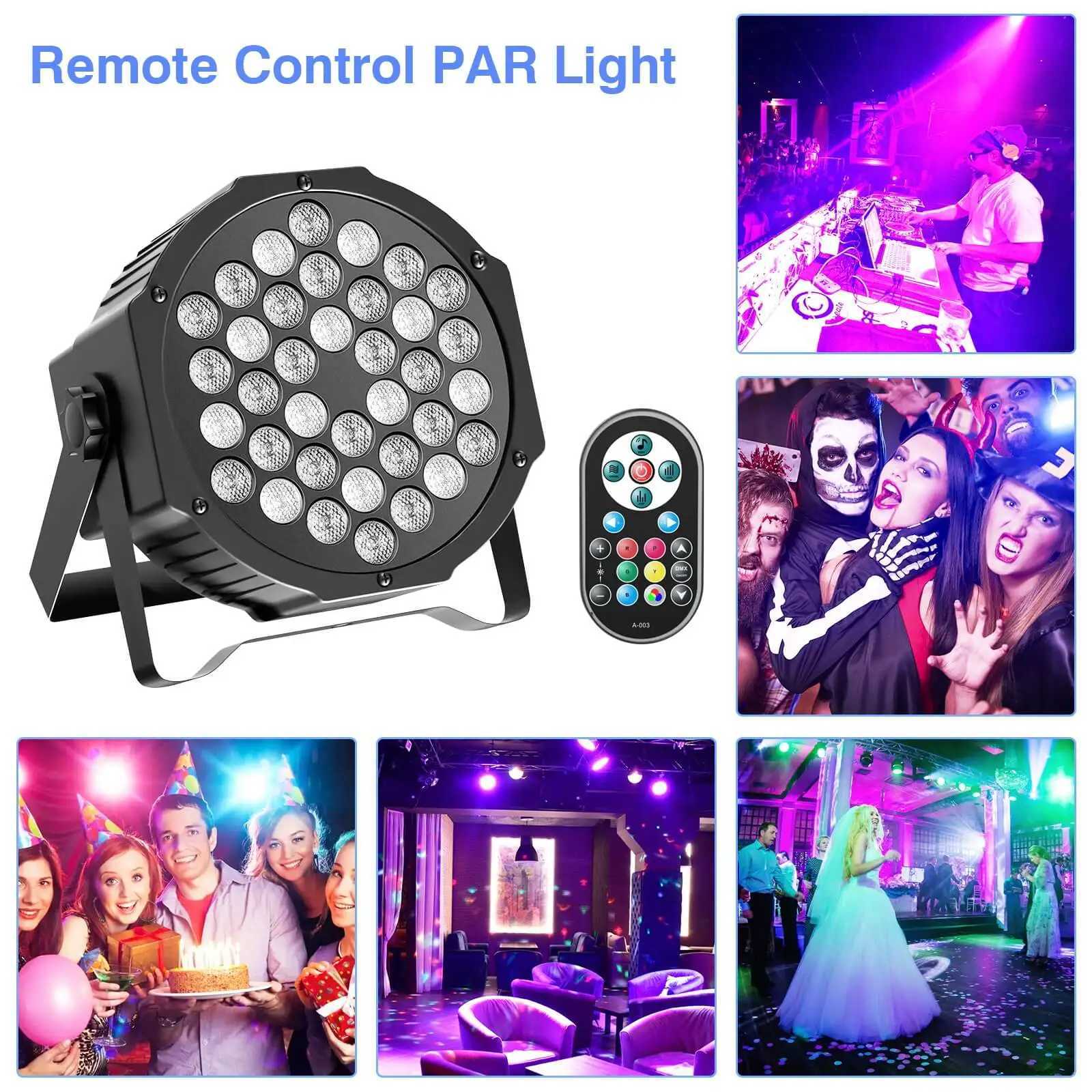 Fieryzeal 2PCS/4PCS LED Par Light RGBW DMX Stage Flat Par Lighting Effect DJ Disco Party Bar Wedding Birthday Show Lights XJ250527