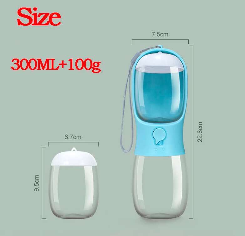 free shipping Portable Water For Dogs Puppy Drinking Bottle Travel Pet Drinker Leakproof Bowl Food Containers Dog Accessories 300ml