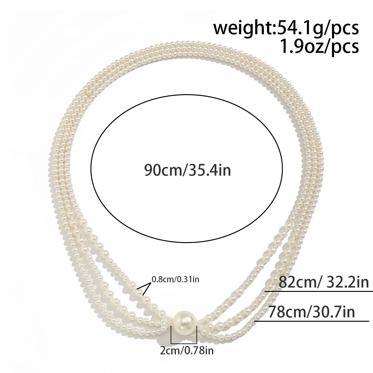 Ingemark Baroque Multilayer Pearl Long Chain Necklace Women Creative Elegant Sweater Chain Neck Accessories Jewelry 250522