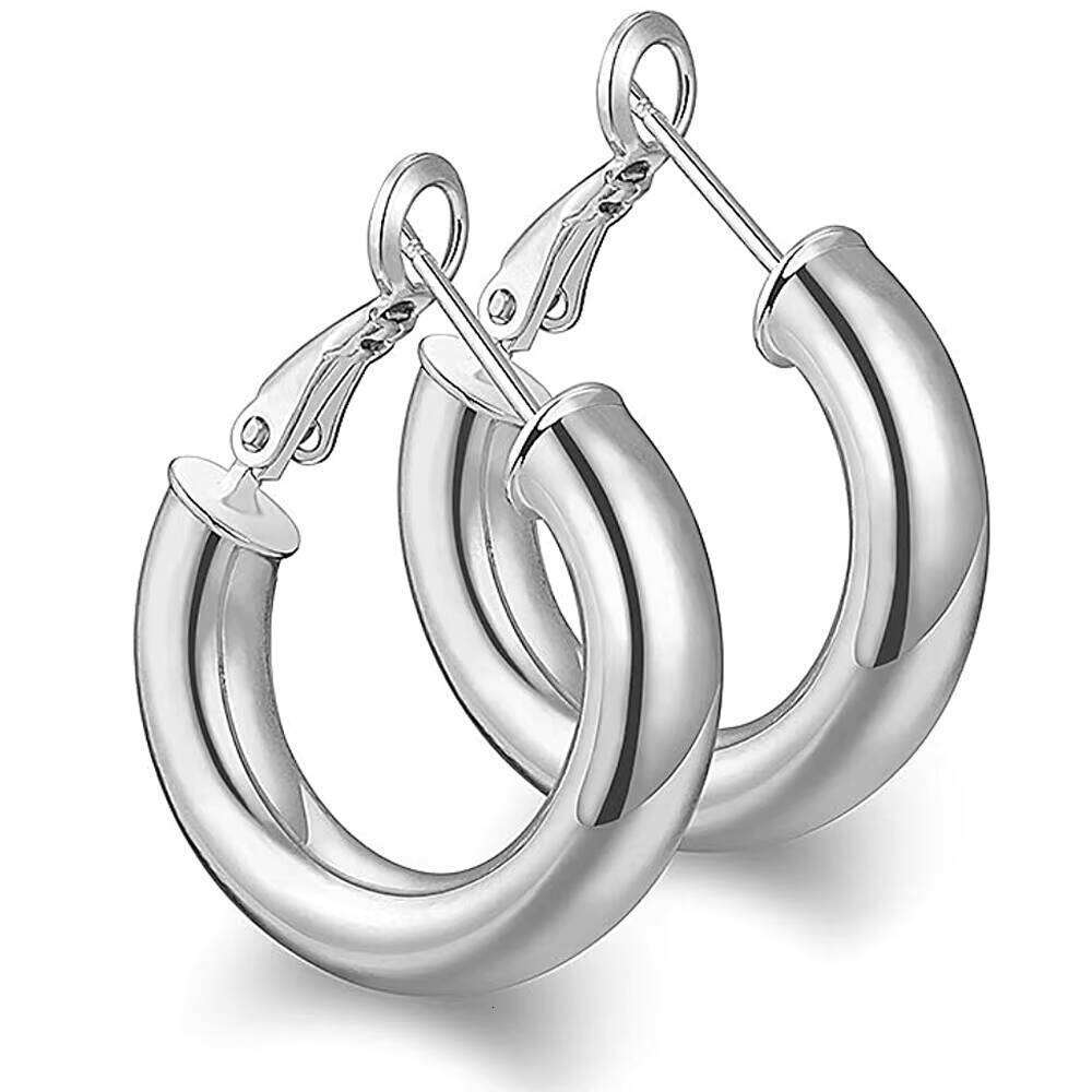 Sier Gold Thick Hoop Earrings Jewelry Pendientes Mujer Aretes Aros Boucle d'Oreille Brincos Orecchini Oorbellen Ohrringe