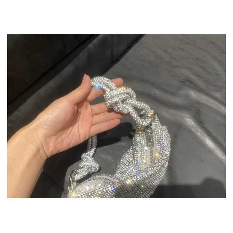 luxury Designer hobo shoulder bag handmade Shining Rhinestones Evening clutch Bag Purse Crystal Purses and handbag Hobo Bags W250527
