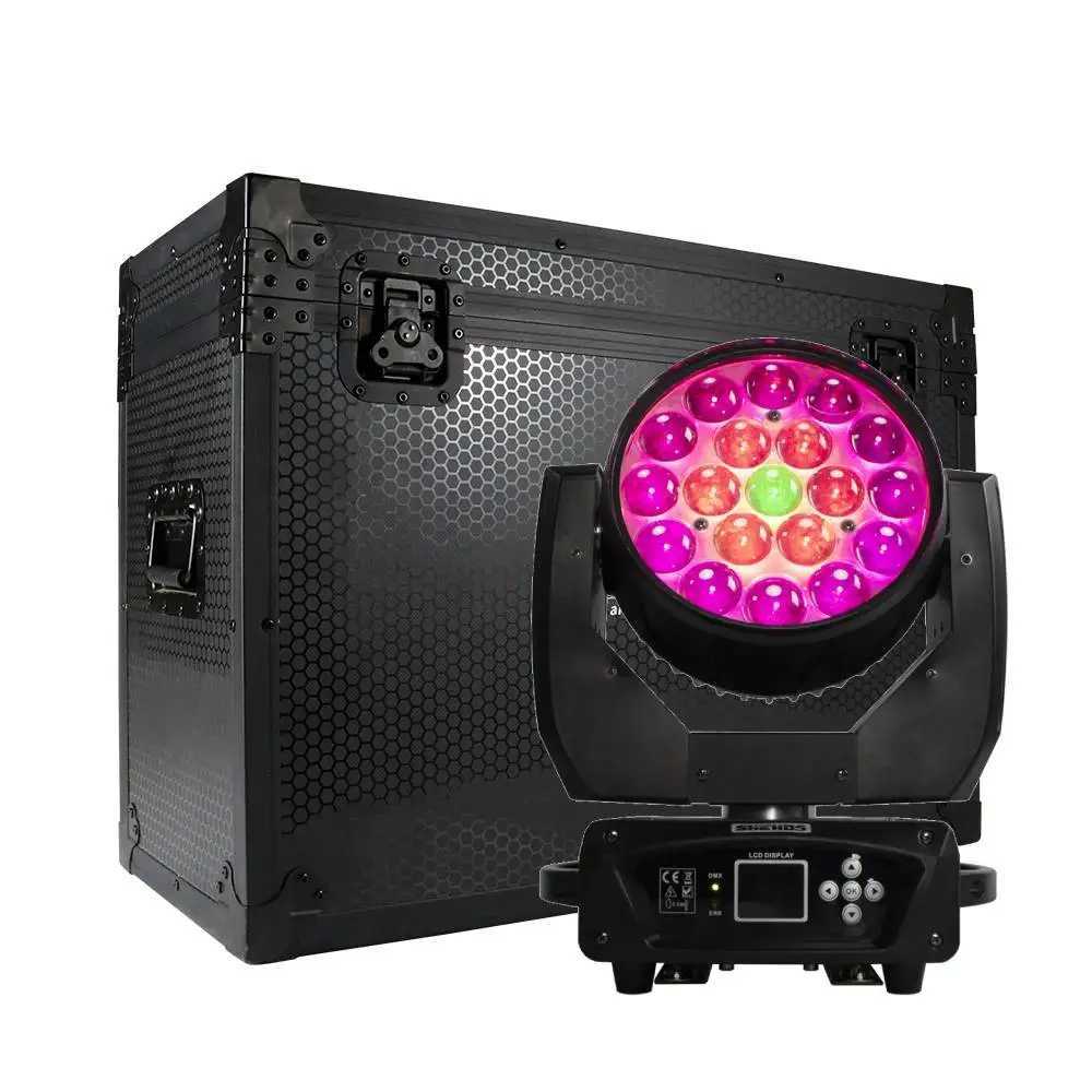 SHEHDS Flight Case 2 In 1 with Built-in Wheels for 2 LED Wash 19x15W Moving Head Light Disco KTV Party DJ Stage XJ250527