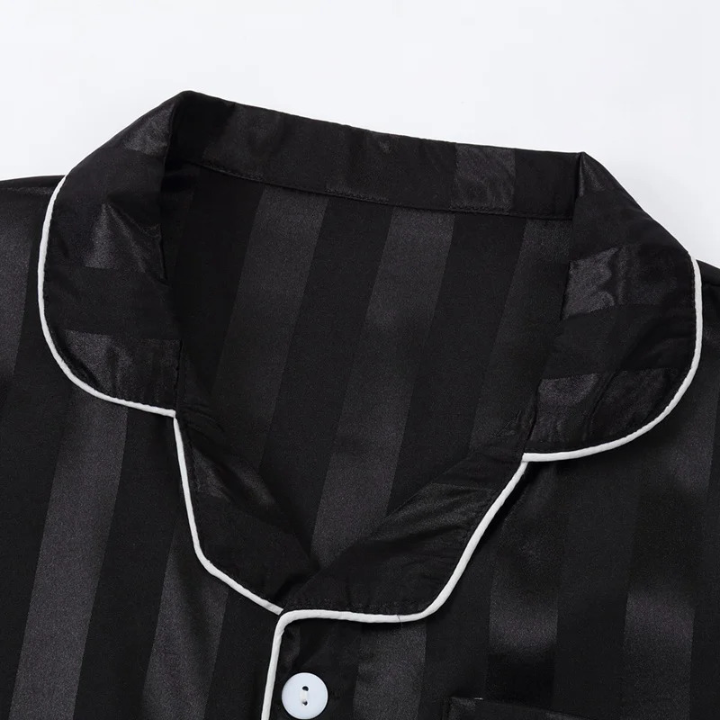 Summer Chiffon Striped Black Pajama Set for Boys 514 Years Teens Girls Clothes Set 250527