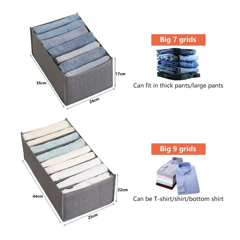 Closets Clothes Organizer Pants Jeans Storage Box Cabinet Drawer Organizer Underwear Socks T-Shirt Wardrobe Storage Organizers 250526