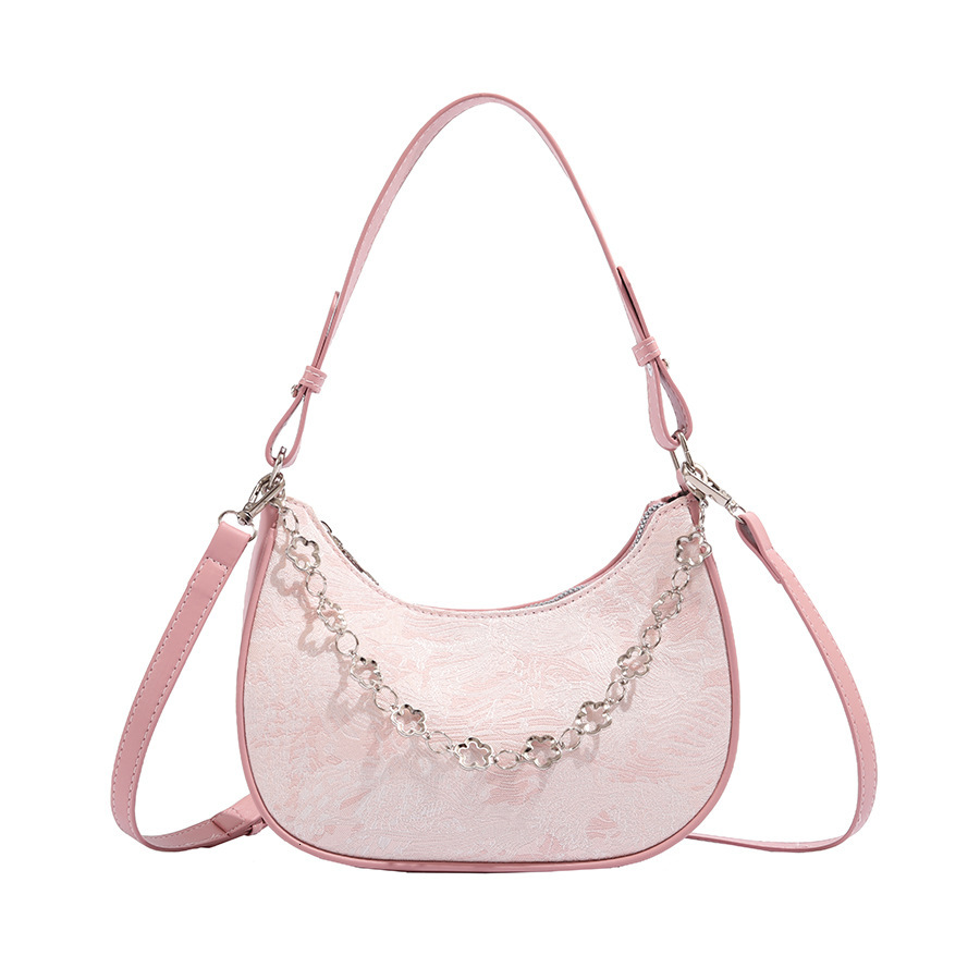 Top brand high-quality new free designer bag armpit bag fashionable design shoulder bag horizontal fairy pink crescent bag new free designer bag
