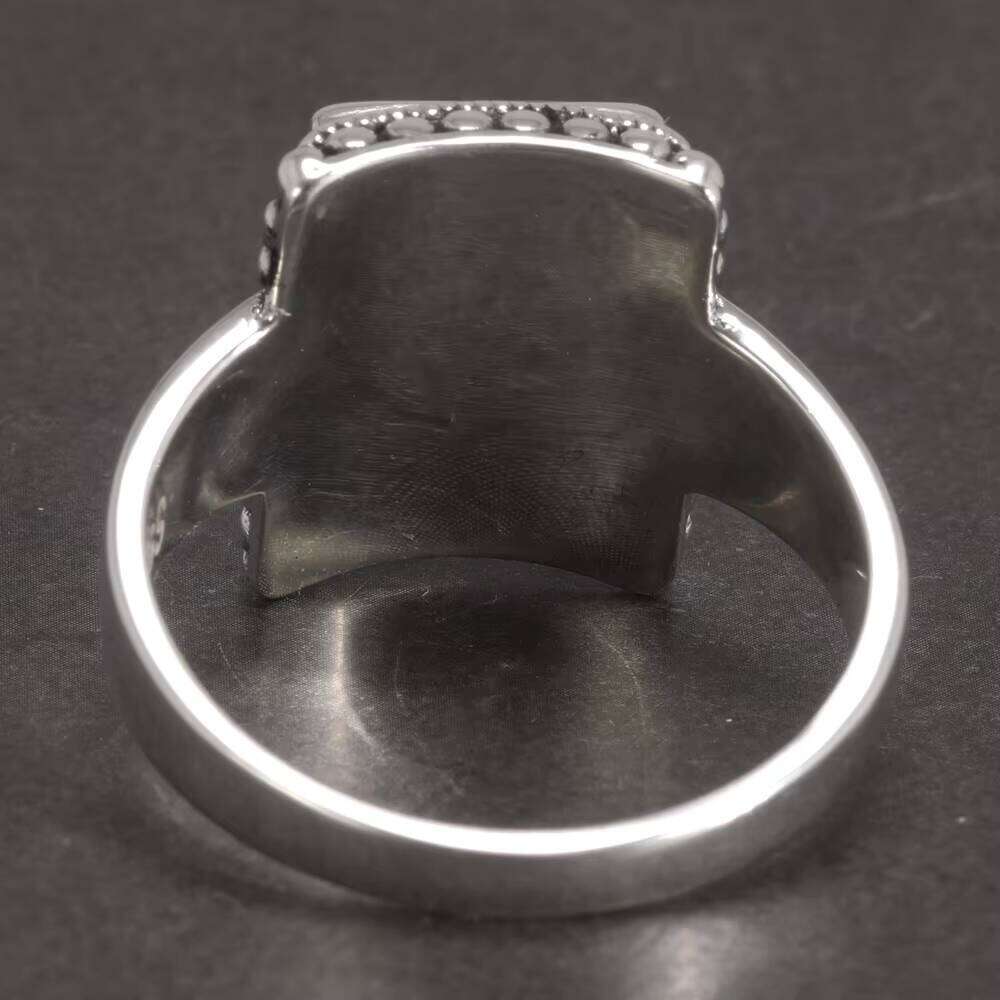 Solid Sterling Sier Lucifer Rings with Black Onyx Natural Stone Handmade Statement Ring TV Show Jewelry