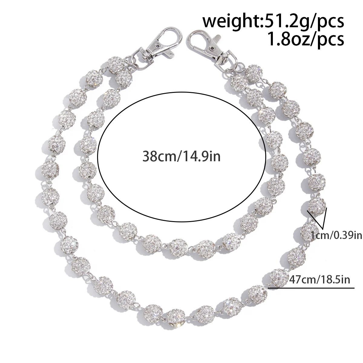 Ingemark Harajuku Street Rhinestone Keychain Wallet Belt Chain for Men Hip Hop Trousers Hipster Pant Jeans Chain Rock Jewelry250519