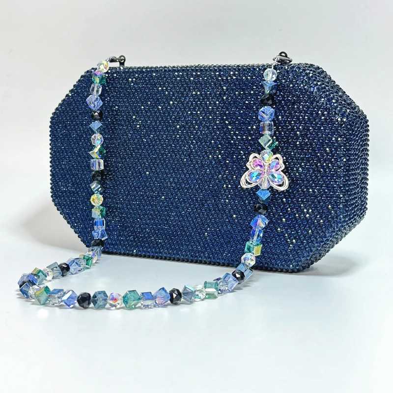 Luxury Ladies Clutch Evening Bag Handbag Crystal Chain Rhinestone Butterfly Chain Wedding Party Christmas Gift Golden Wallet W250527