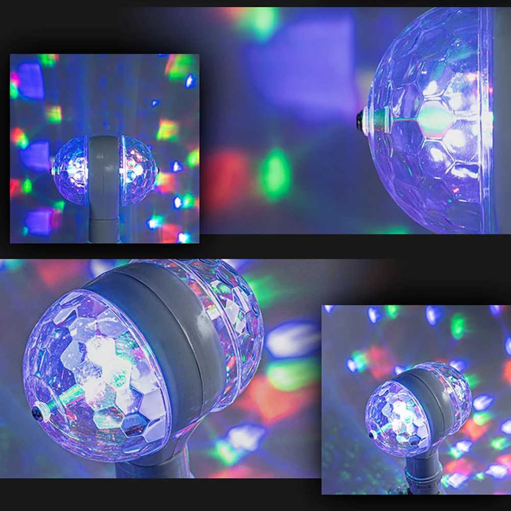 E27 Disco Ball Light DJ Audience Flash Family Halloween Christmas Party Atmosphere Light Wedding Rotating Mini Stage Lights XJ250527