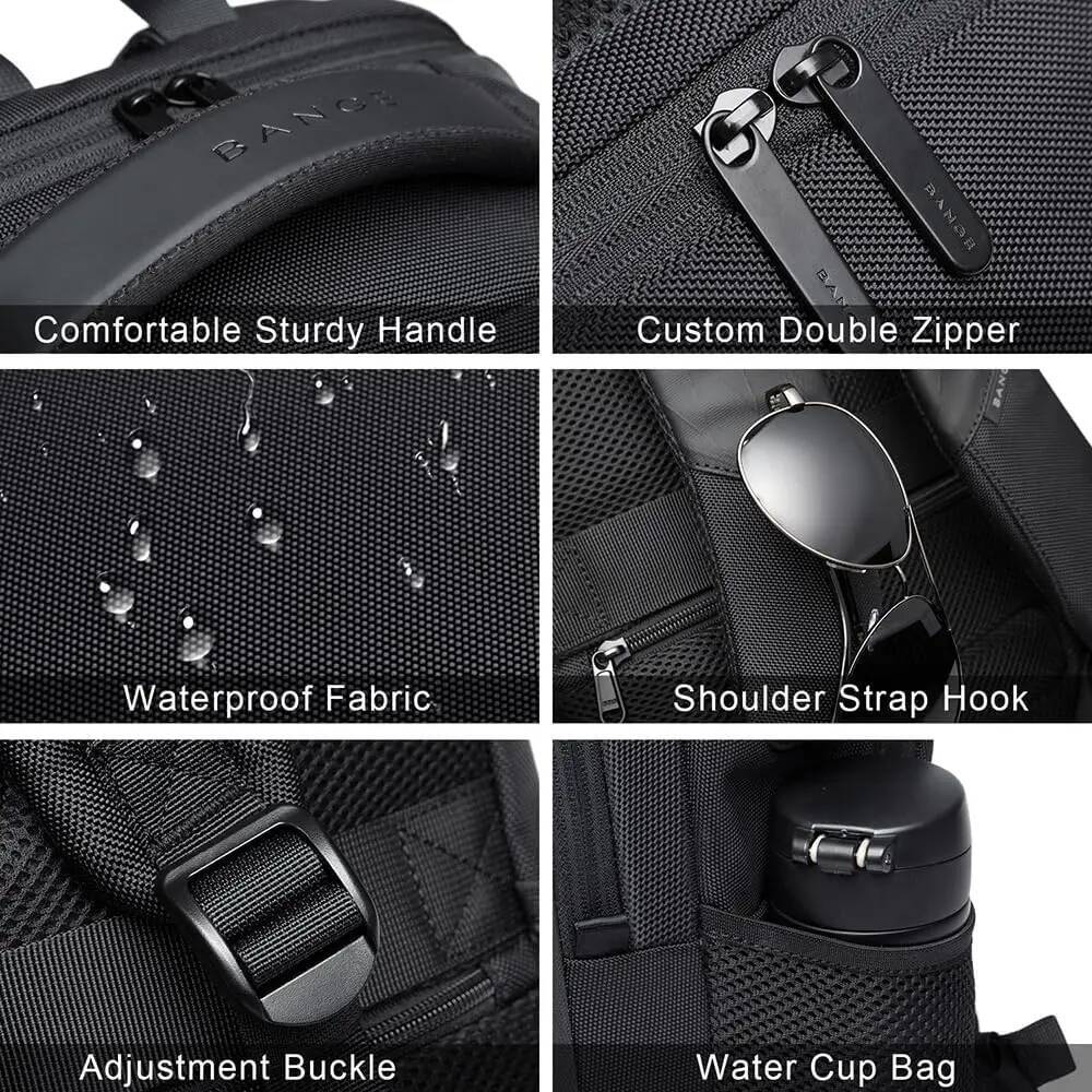 Travel Waterproof Backpack with USB Charging Port Fit 15.6 Inch Laptop Backpacks for Men and Women, Teenager School Bags