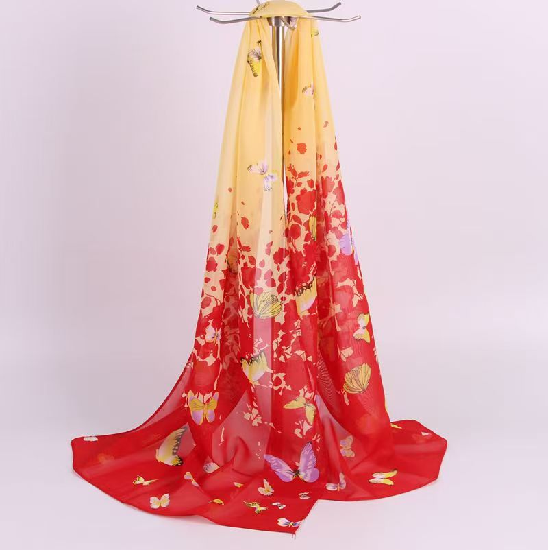 K846 New style velvet chiffon scarf for women Spring and autumn Korean version long scarf for women autumn and winter scarf shawl dual use