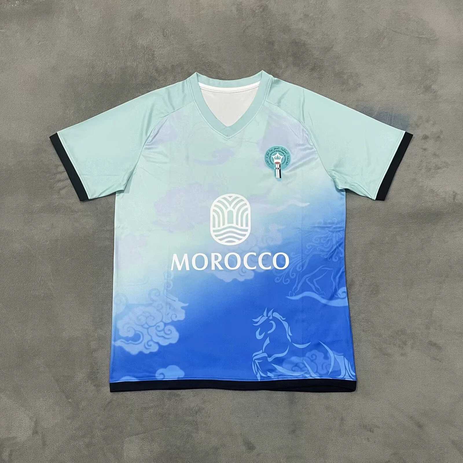 Morocco 2025/26 Season Classic Mens and Womens Fan Culture Competition Breathable Quick-drying Tops T-shirts Z250527