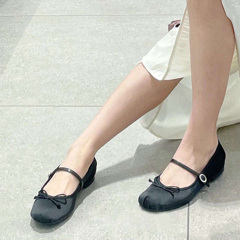 2025 Spring New Bowknot Mary Jane Ballet Round Toe Single Flat Heel Women Shoes