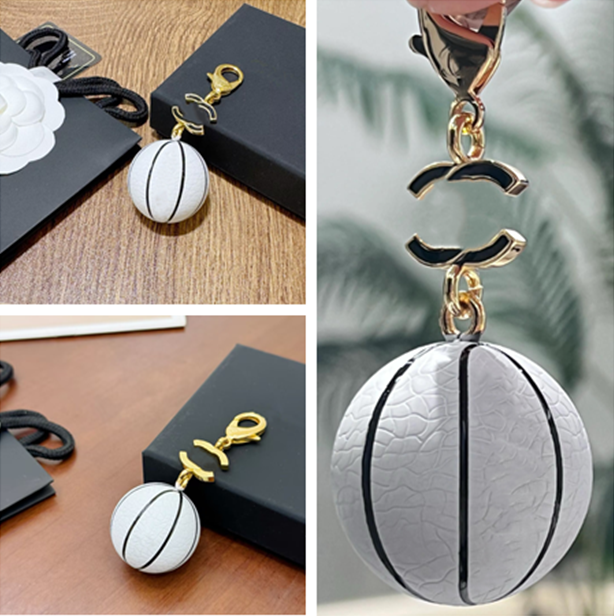 Coco basketball metal leather Keychains Designer Keychains charm Fashion Bag handbags pendant Key chain for Men Women Car Key Rings Perfect Christmas Gift for Her