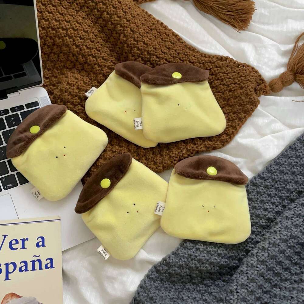 1PCS Creative Caramel Pudding Coin Purse Earphone Plush Cartoon Storage Bag Mini Wallet Girl Gifts