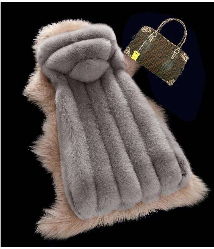 ZADORIN Winter Coat Women Furry Vest Hooded Warm Faux Fur Jacket Coats Female Slim Waistcoat veste femme