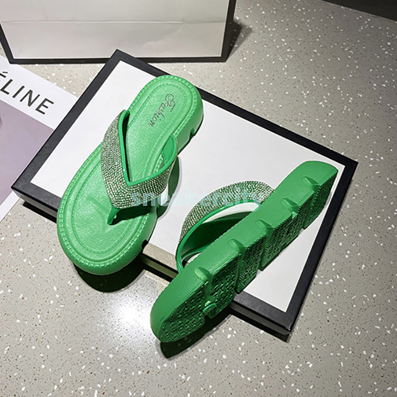 2025 designer sandals rhinestone glisten slides platform slippers casual fashion Flip Flops summer daily flats heels sliders comfortable mules slipper