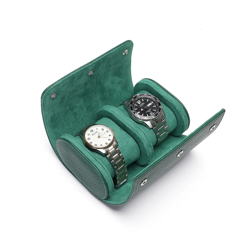 Embers Green Watch Roll 1 2 3 slots Genuine Watch Storage Box Travel Bag Watch Case Gift Box For Rolex 250526