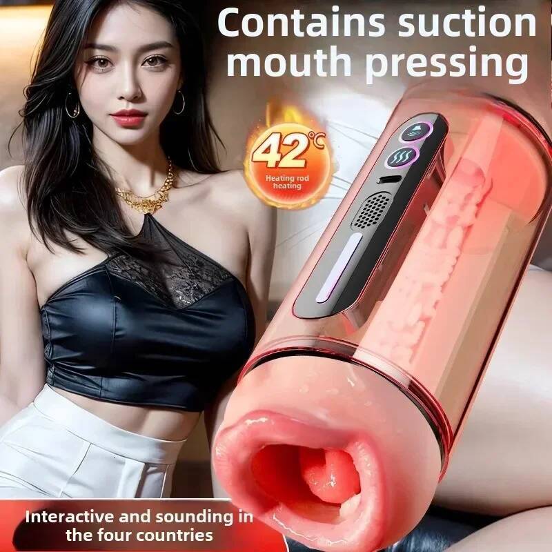 Male Masturbator Toys Automatic Sucking Masturbation Cup For Men Deep Throat Oral Vagina Suction Blowjob Vibrating Sex hine