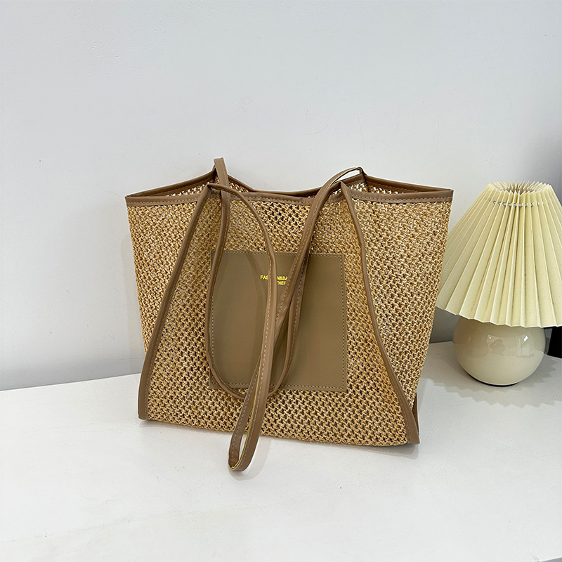 Free shipping designer weaves a large-capacity fashionable Korean-style handbag. 2025 new versatile ins casual and stylish single-shoulder tote bag