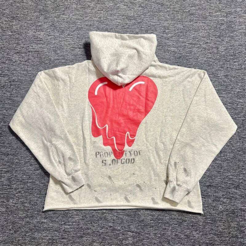 STB Saint Washed Grey Hoodies Oversized Autumn And Winter Sweatshirt Tracksuit Set