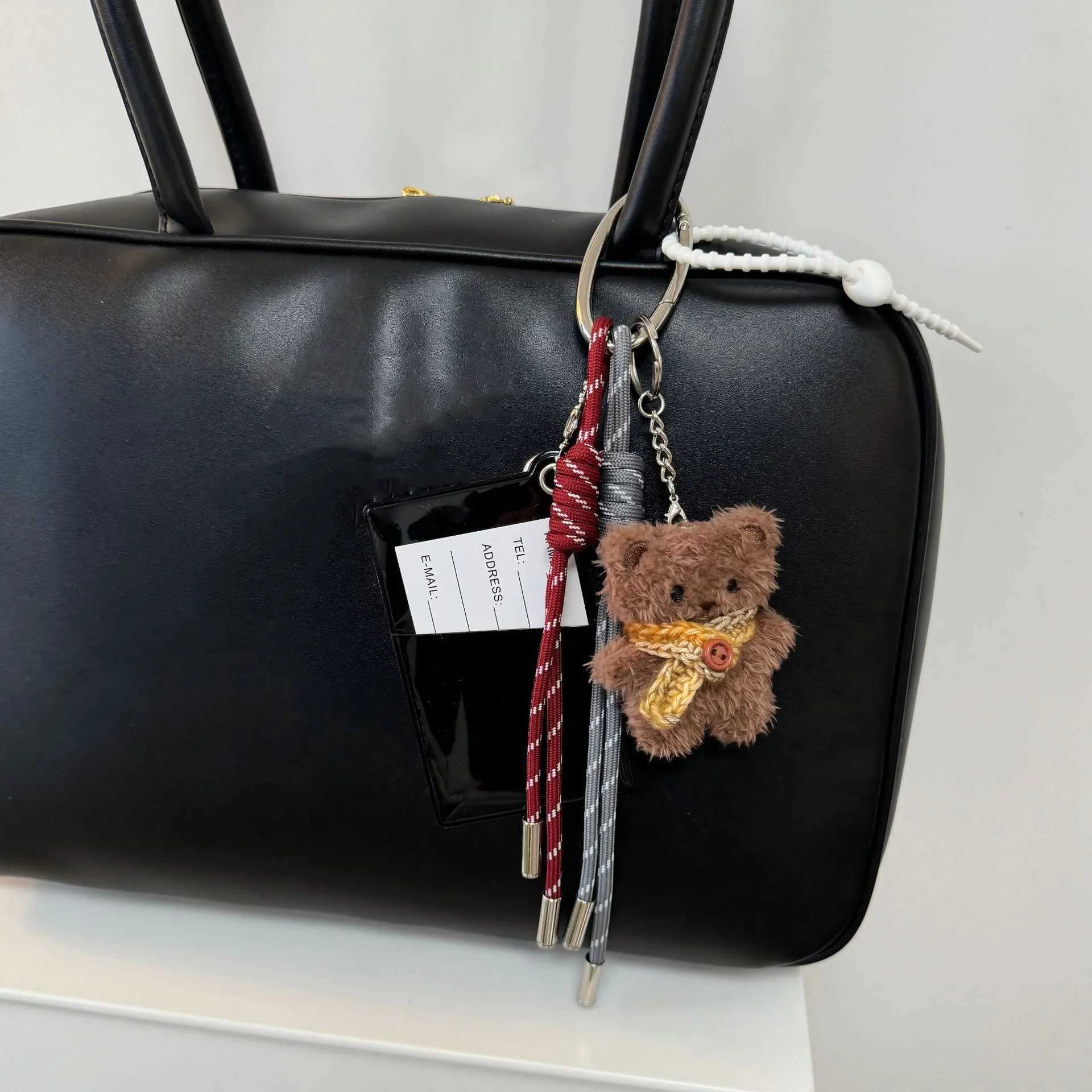 Ins Cute Plush Doll Keychain Bear Rabbit Mobile Phone Pendant Bag Car Autumn/Winter Accessories For Girl Women Gifts Y2k W250526