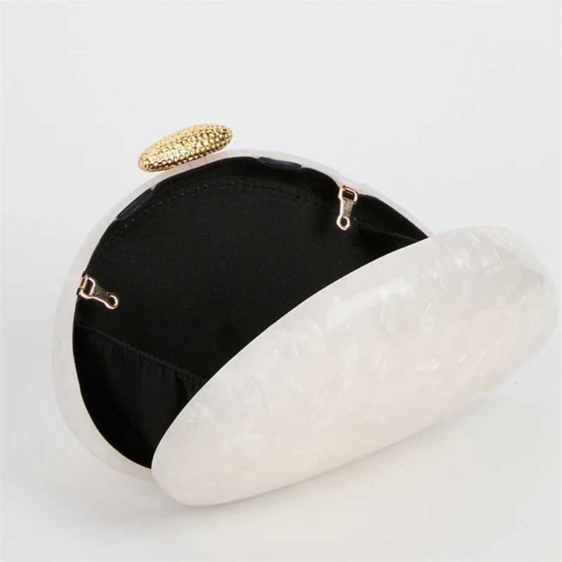 Egg shape Clutch Bag Acrylic purse women wedding evening party cute ivory pearl box purse handbag summer new 2025 W250527
