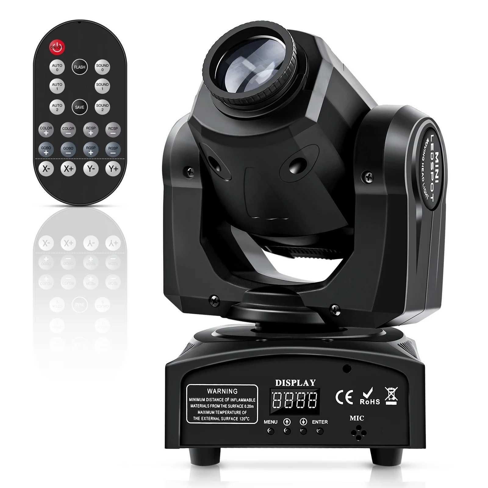 UKing 60W LED Moving Head Light Mini Spot Gobo Stage Light DMX512 Remote Pattern Beam Effect Light for Disco Wedding DJ Party XJ250527