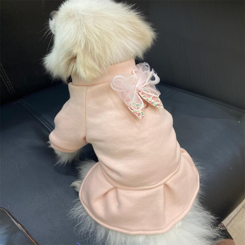 Thick cow horn hooded sweatshirt+thick bow skirt